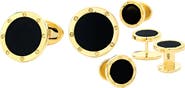 Jan Leslie Black Onyx 18kt Gold Cufflinks & Studs
