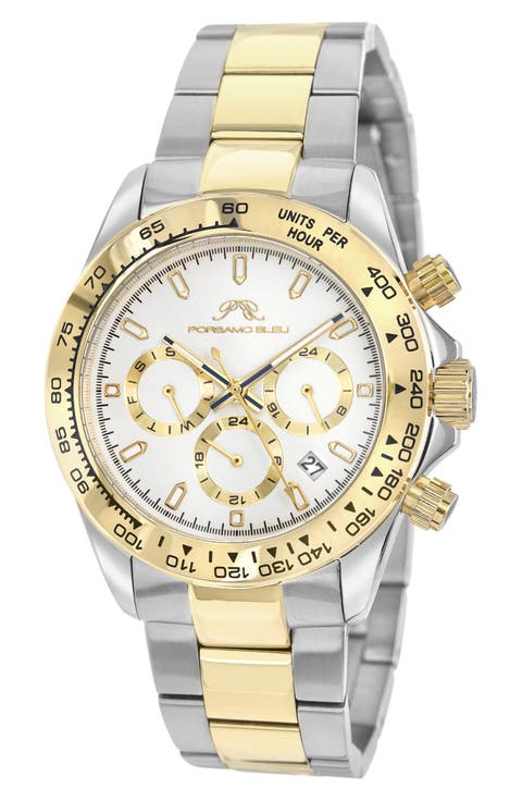 Men's Preston Multi-Function Dial Two-Tone Stainless Steel Bracelet Watch, 41mm