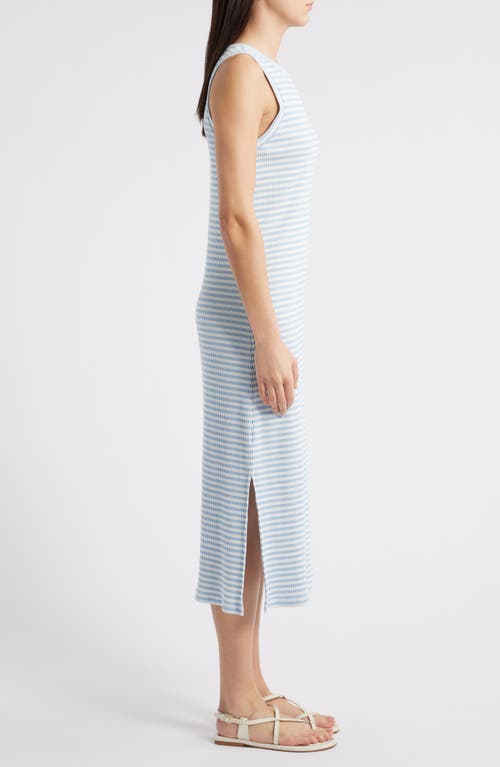 Rails Stripe Rib Midi Tank Dress In Chambray Blue Stripe