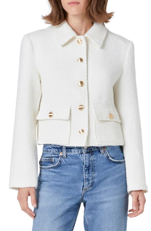 Endless Rose Bouclé Tweed Jacket In Cream