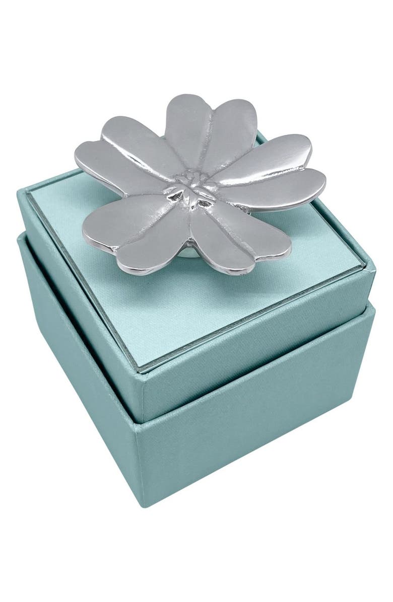 Mariposa Cosmos Flat Bottle Stopper, Alternate, color, Silver