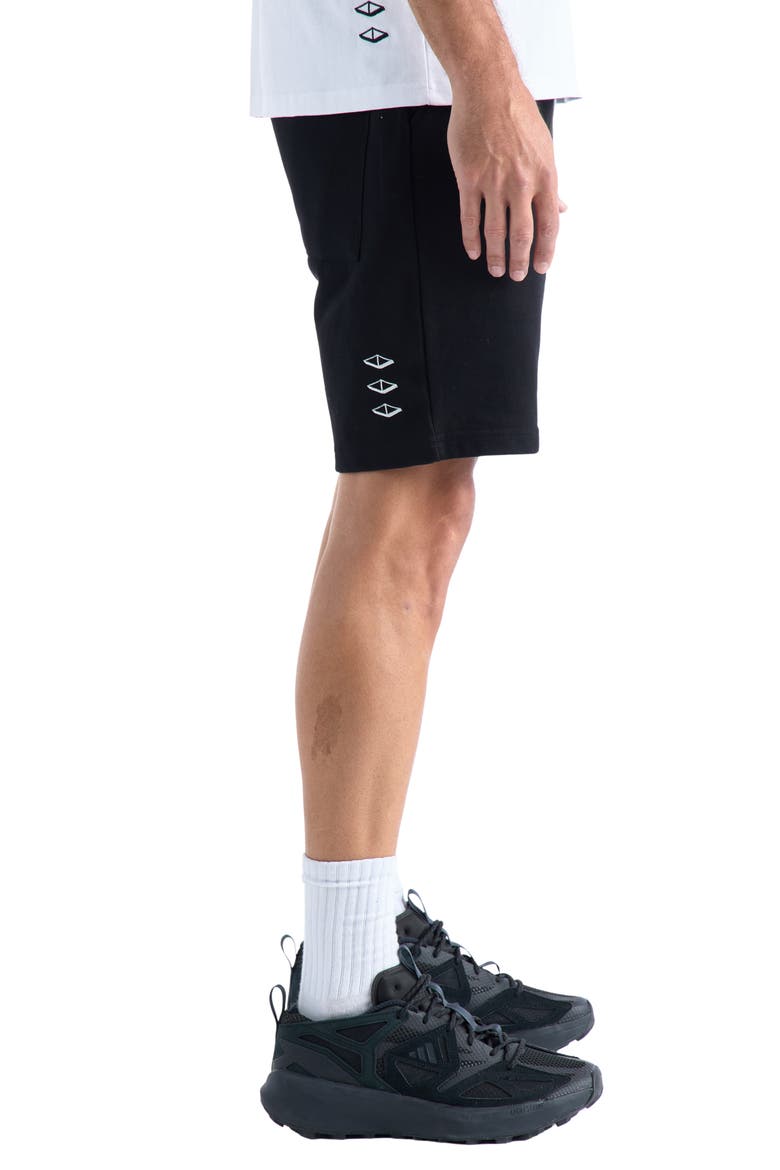 OG Cotton Fleece Drawstring Shorts, Alternate, color, BLACK
