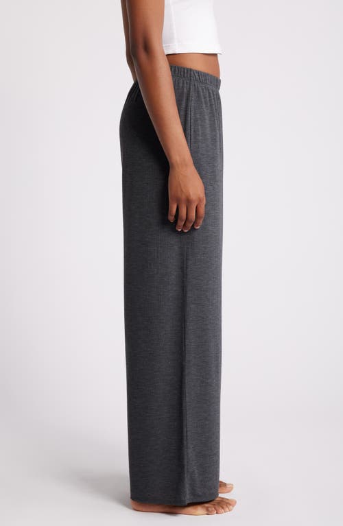 Open Edit Dreamy Rib Wide Leg Pajama Pants In Gray