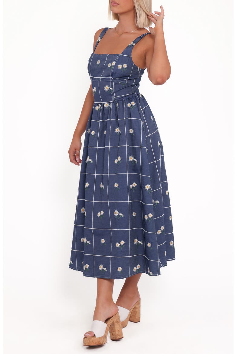 Yolande Embroidered Sleeveless Midi Dress, Alternate, color, BLUE FLORAL