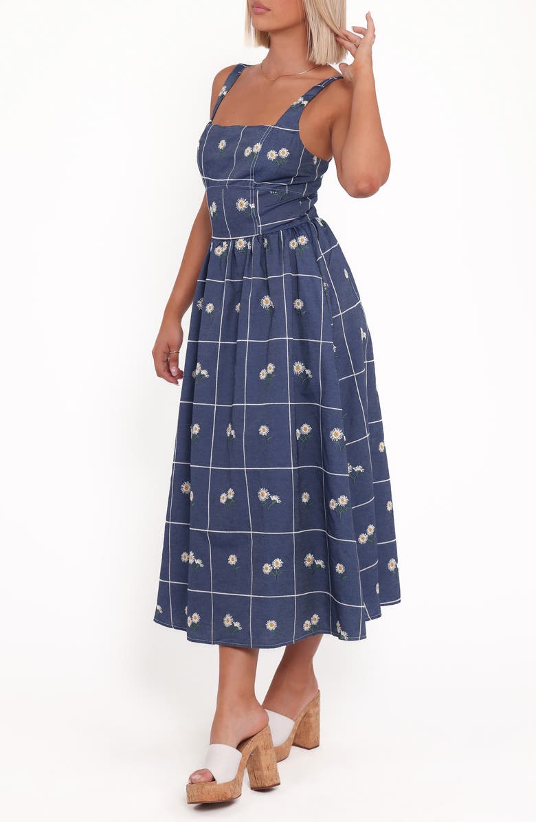 Petal & Pup Yolande Embroidered Sleeveless Midi Dress, Alternate, color, Blue Floral