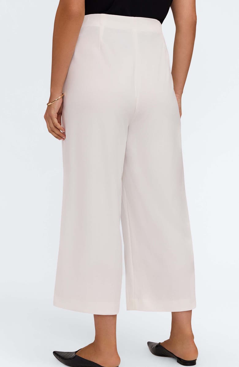 Foxcroft Arlette Wide Leg Crop Crepe Pants, Alternate, color, Ecru Beige