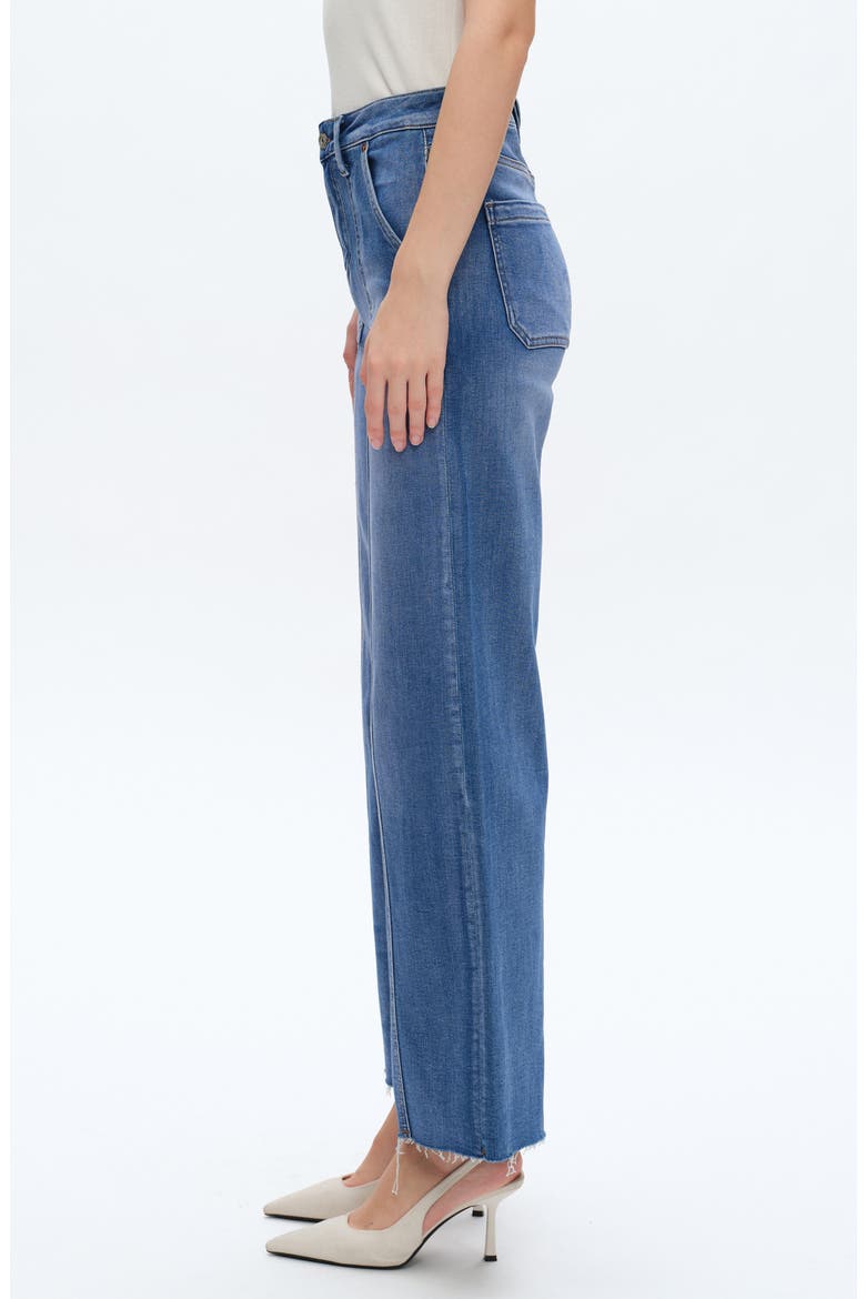 Jess Seamed High Waist Raw Hem Ankle Straight Leg Jeans, Alternate, color, BLUELOVER
