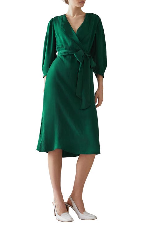 Iris Long Sleeve Wrap Dress