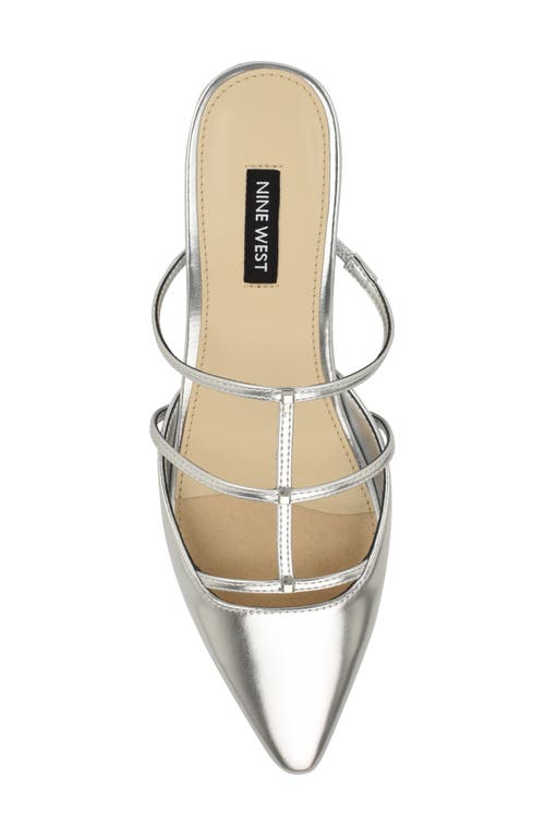 Nine West Paoly Pointed Toe Flat In Silver