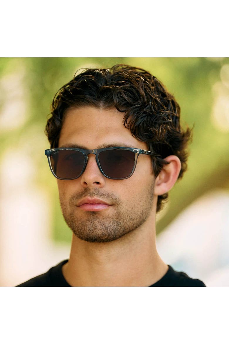 Wesley - 53mm Modern Rectangular Polarized Sunglasses, Alternate, color, Crystal Stone Blue