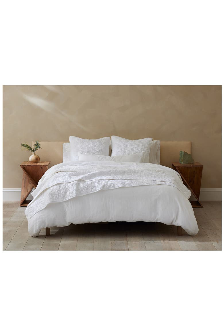 Pebbled Handstitched Organic Cotton Quilt, Alternate, color, ALPINE WHITE
