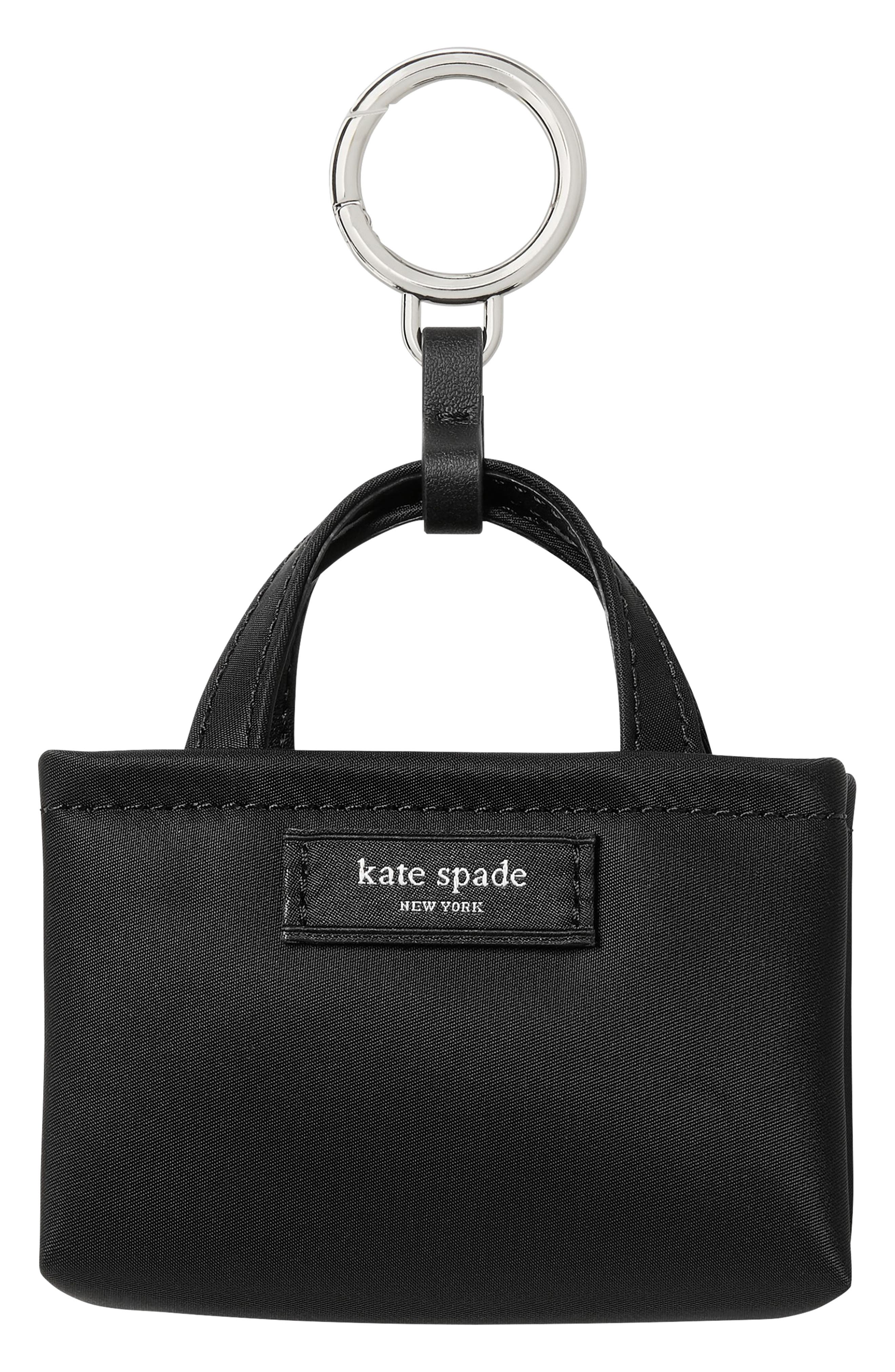 Kate Spade New York nano tote bag charm, Main, color, Black