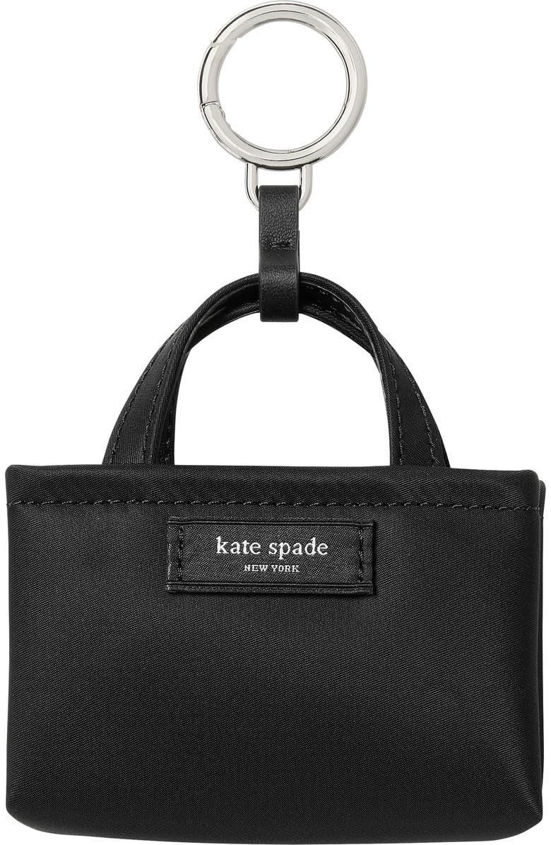 Kate Spade New York nano tote bag charm, Main, color, Black