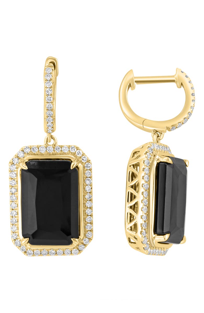 EFFY 14K Gold Onyx & Diamond Drop Earrings, Alternate, color, 