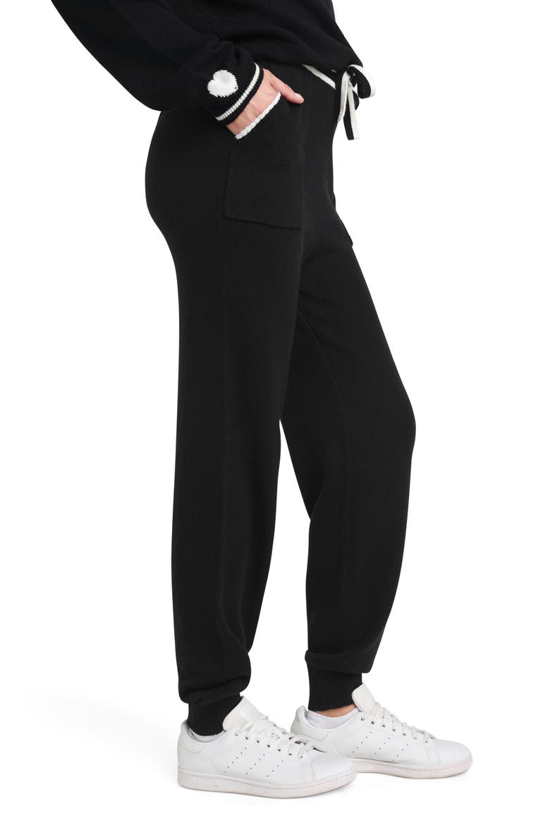 Elizabeth Cotton Blend Knit Joggers, Alternate, color, BLACK