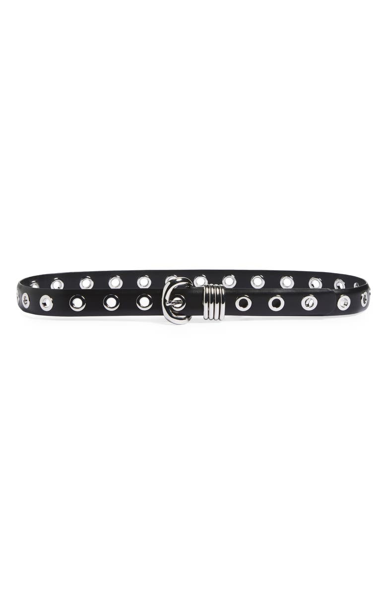 Madewell Metal Eyelet Belt, Main, color, True Black