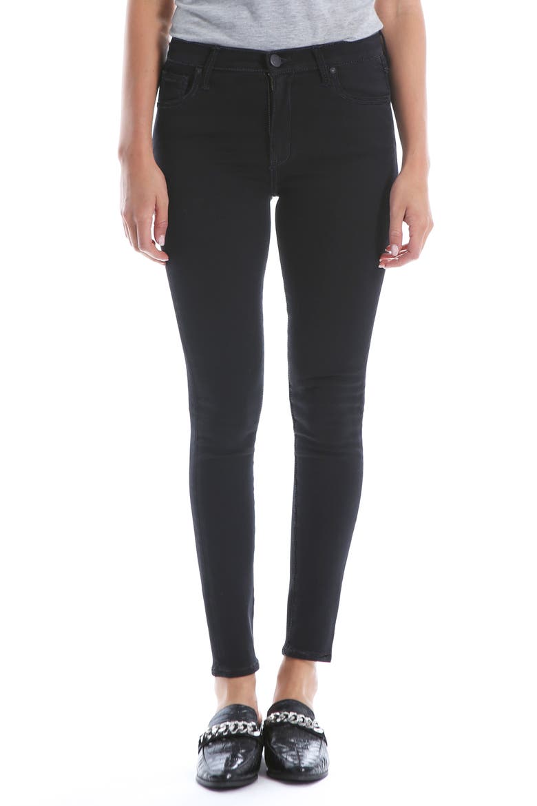 Mia High Waist Super Skinny Jeans, Main, color, BLACK