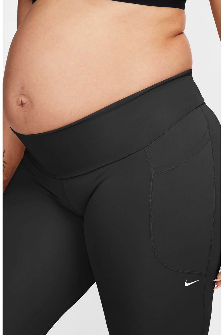 Dri-FIT High Waist 7/8 Pocket Maternity Leggings, Alternate, color, 011 BLACK/WHITE