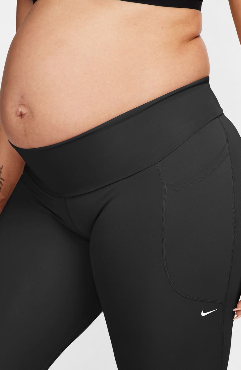 Nike Dri-FIT High Waist 7/8 Pocket Maternity Leggings, Alternate, color, 011 Black/White