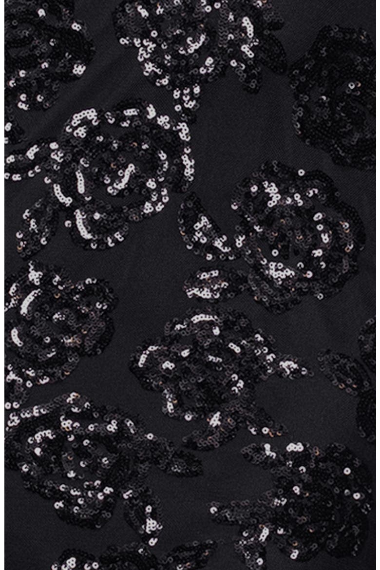 Rose Sequin Coreset Sheath Minidress, Alternate, color, BLACK
