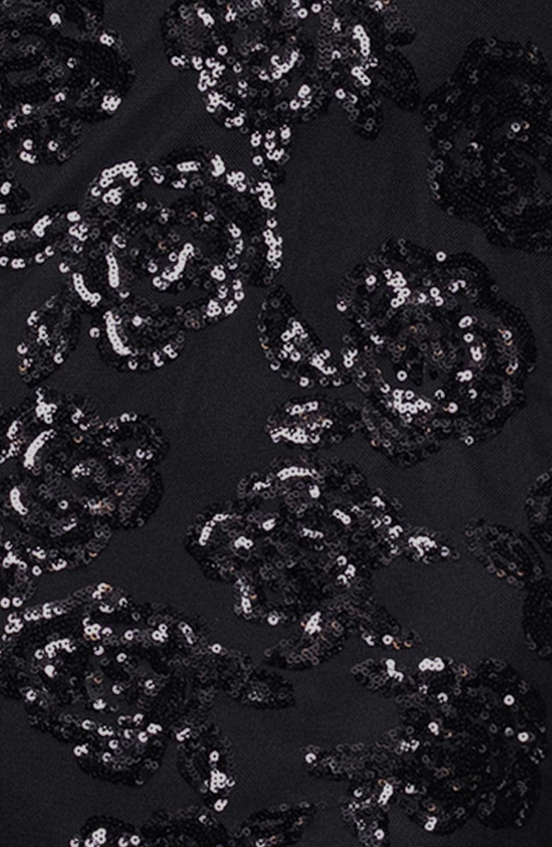 Blondie Nites Rose Sequin Coreset Sheath Minidress, Alternate, color, Black