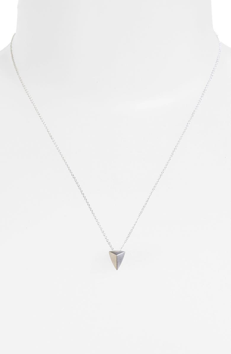 Dogeared 'Reminder - You Are Mighty' Pyramid Pendant Necklace, Alternate, color, 