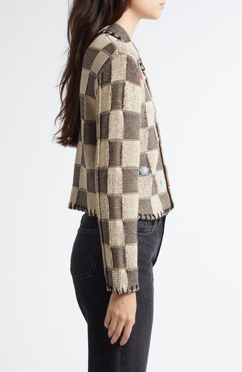 YanYan Shrunken Floral Embellished Cardigan, Alternate, color,