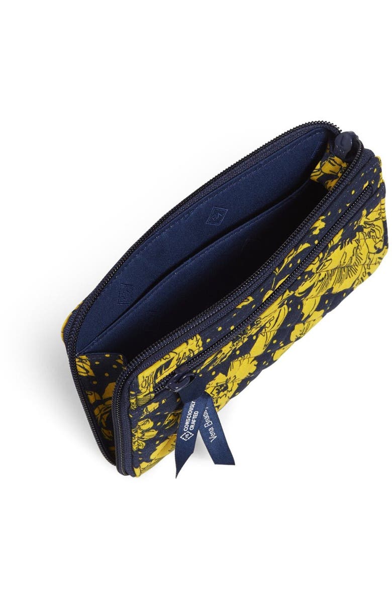 VERA BRADLEY West Virginia Mountaineers Rain Garden Front-Zip Wristlet, Alternate, color,