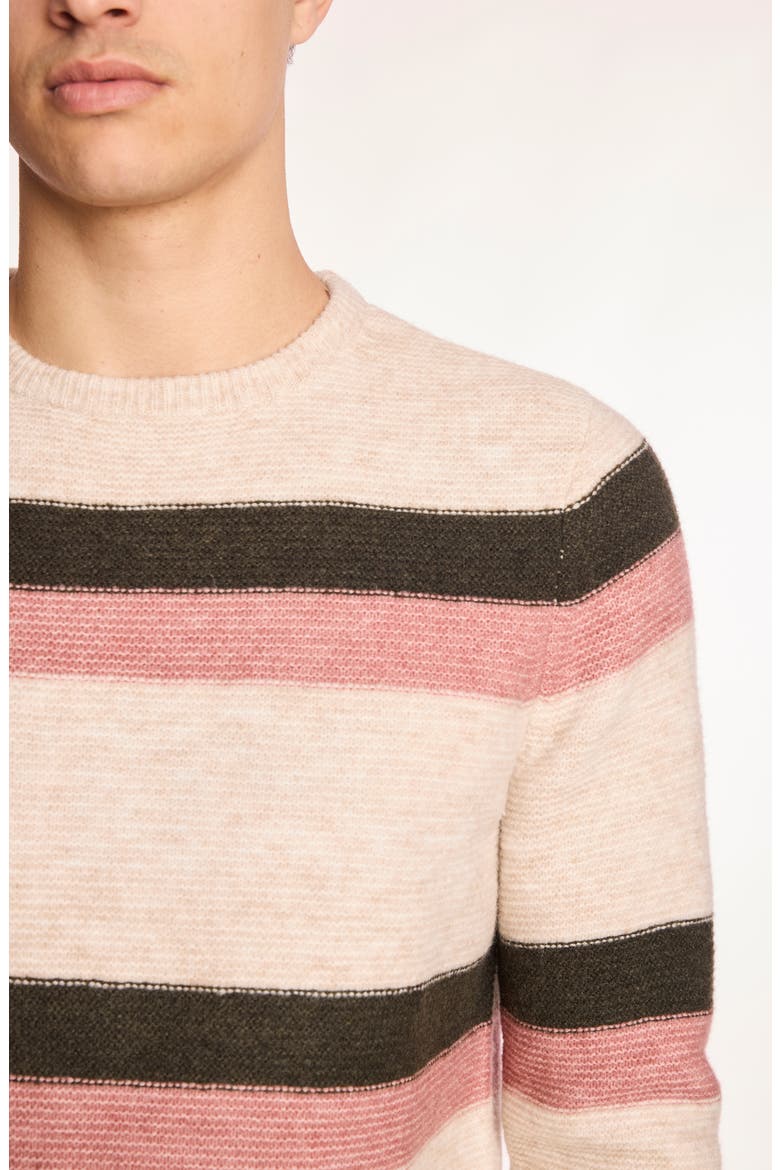 Stripe Crewneck Sweater, Alternate, color, PINK FERN STRIPE