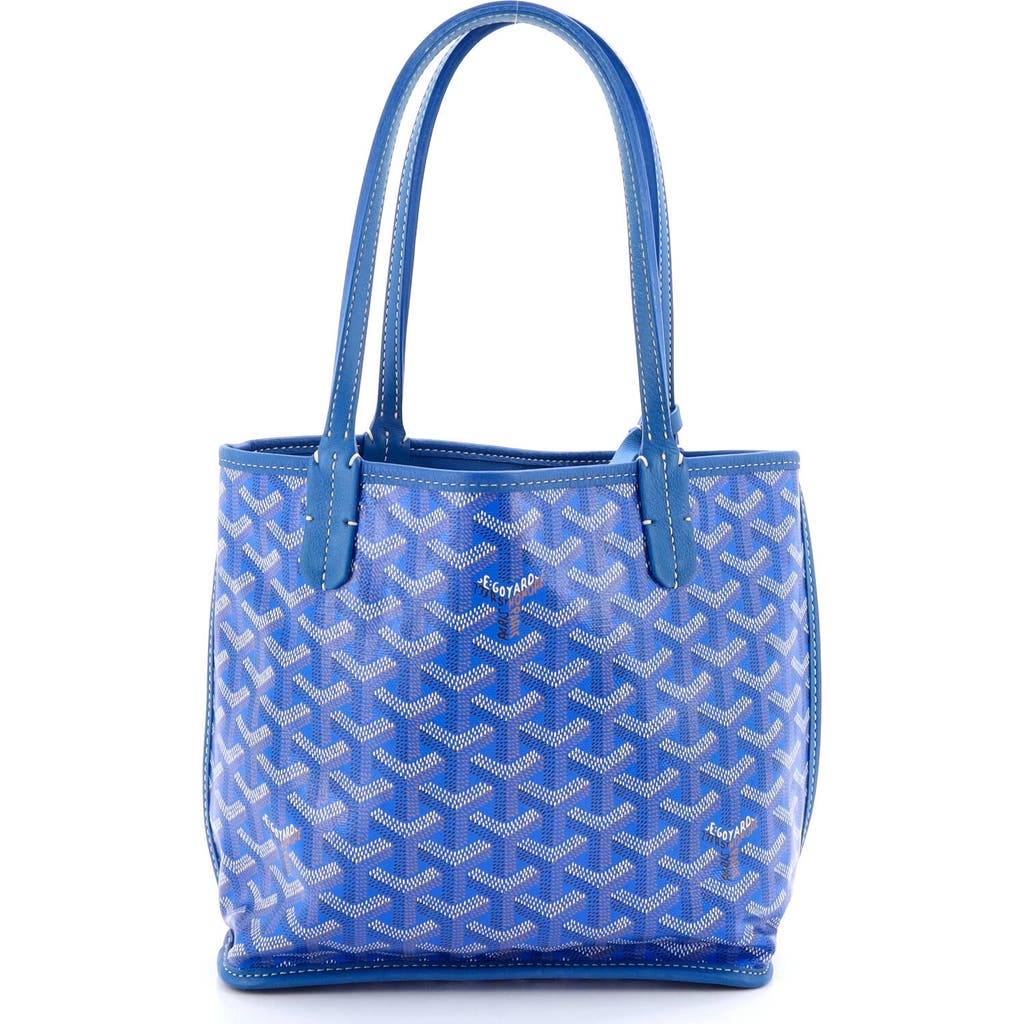 Pre-Owned Goyard Anjou Reversible Tote Coated Canvas Mini in Blue  product