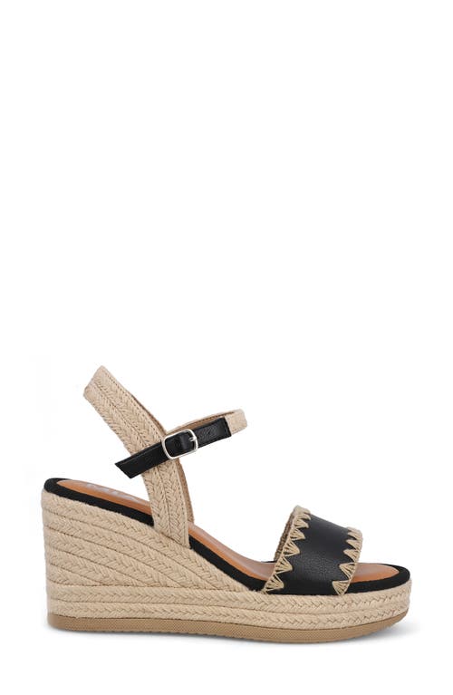 Mia Becky Ankle Strap Espadrille Platform Wedge Sandal In Natural/black