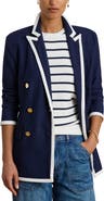 Lauren Ralph Lauren Tahir Double Breasted Piqué Knit Blazer