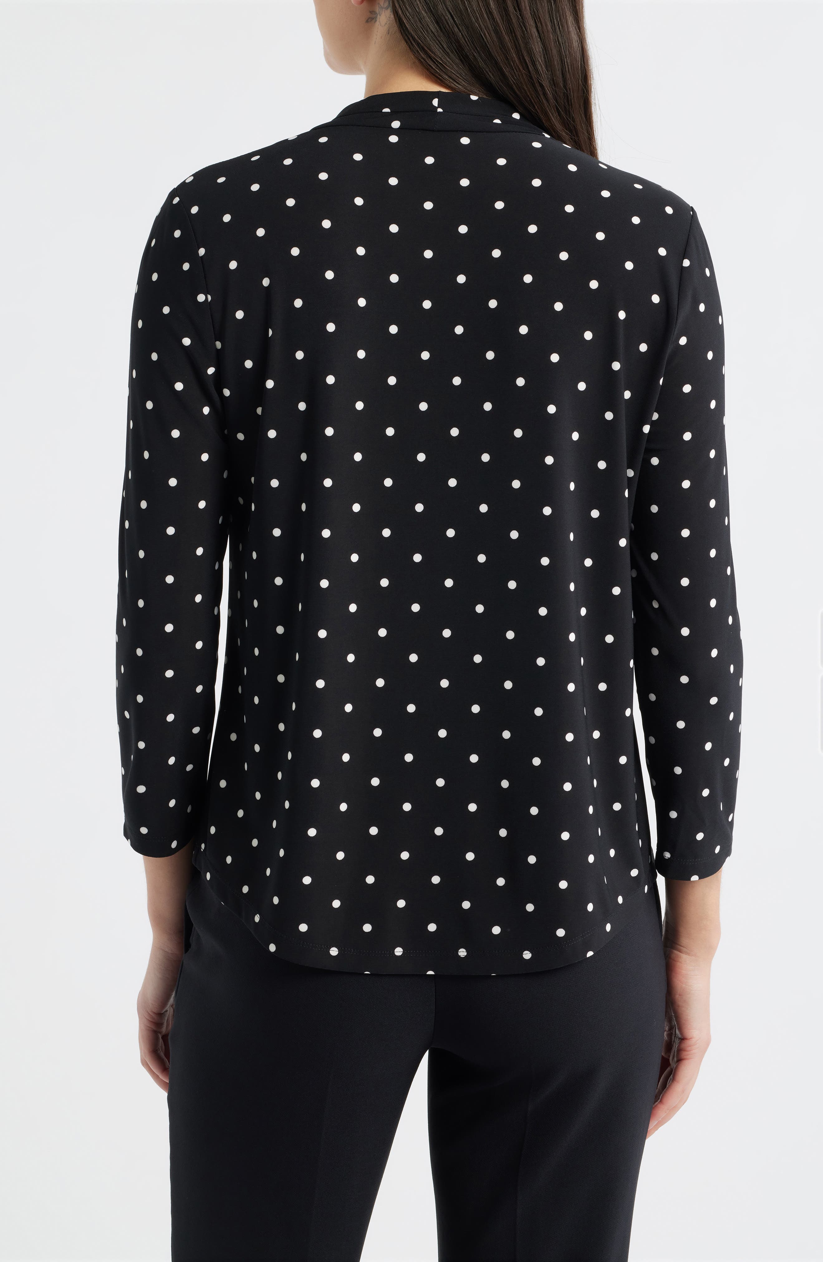 Print Pleat Three-Quarter Sleeve Top - image 2