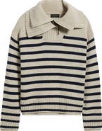 rag & bone Ilaria Stripe Half Zip Wool Pullover