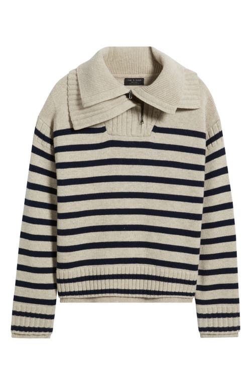 Rag & Bone Ilaria Stripe Half Zip Wool Pullover In Multi