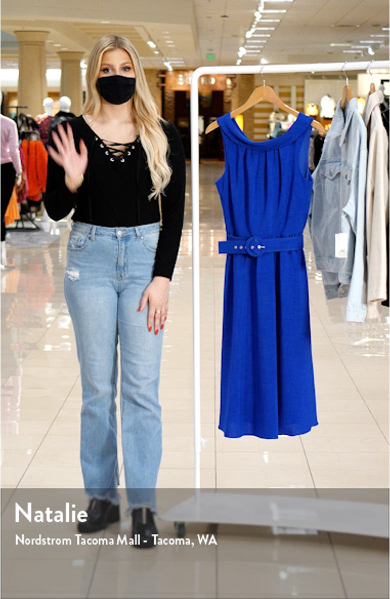 Donna Ricco Sleeveless Belted A-Line Dress, sales video thumbnail