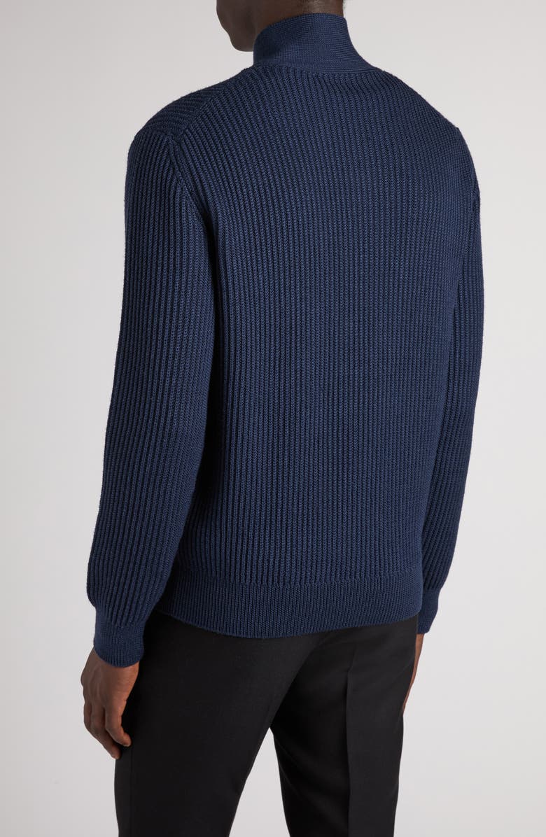 TOM FORD Shawl Collar Merino Wool & Silk Sweater, Alternate, color, Hb806 Space Blue