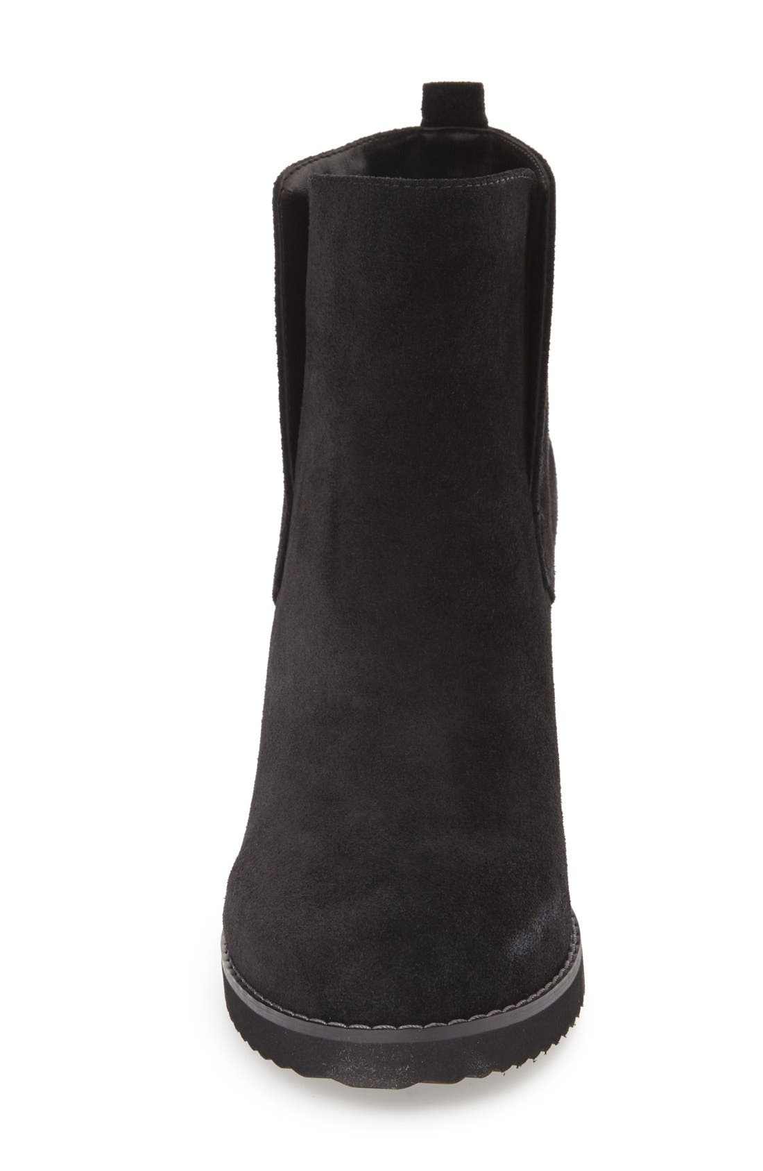 'Karla' Waterproof Wedge Bootie, Alternate, color, BLACK SUEDE