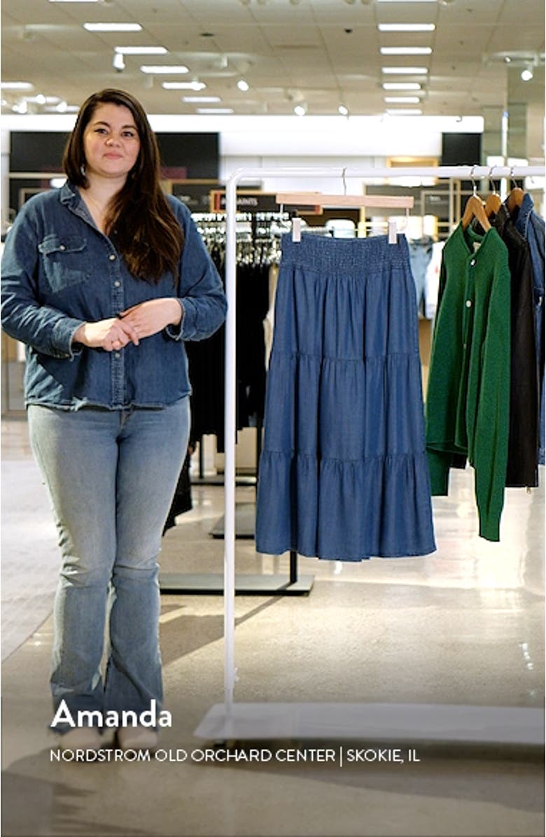 Valeria Chambray Tiered Maxi Skirt, sales video thumbnail