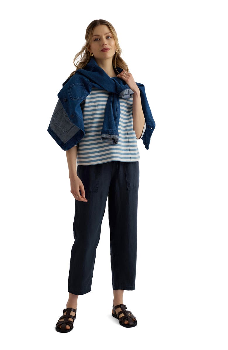 Seasalt Cornwall Sholl Drawstring Tapered LinenTwill Pants, Alternate, color, Maritime