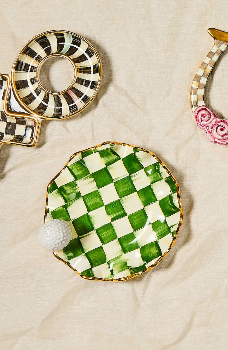 MACKENZIE CHILDS Putting Green Ceramic Dish, Alternate, color, Green