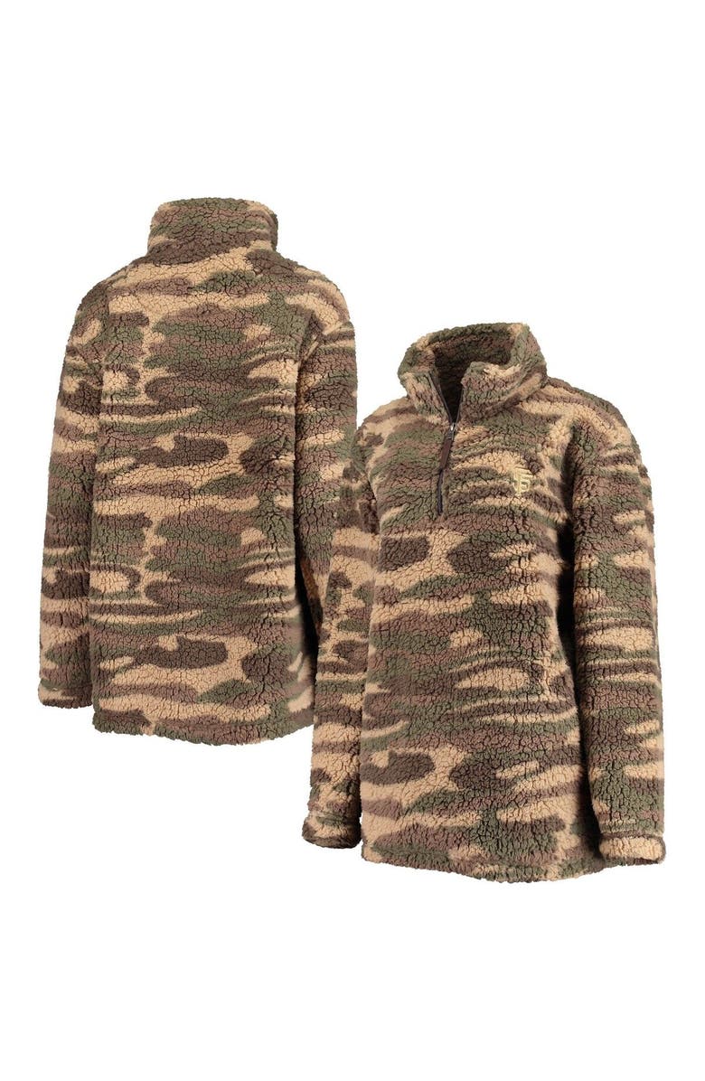 G-III 4HER BY CARL BANKS Women's G-III 4Her by Carl Banks Camo San Francisco Giants Sherpa Quarter-Zip Jacket, Main, color, Camo