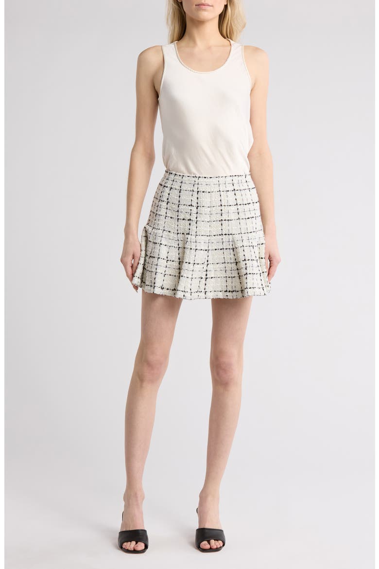 Zona Bouclé Miniskirt, Main, color, OFF WHITE/BLACK