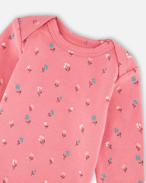 Deux Par Deux Organic Cotton Long Sleeve Romper In Pink