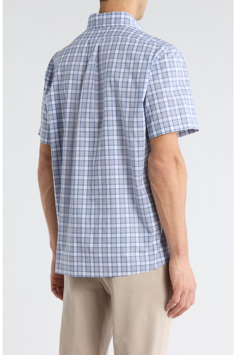 Sport Fit Plaid Short Sleeve Button-Down Shirt, Alternate, color, AQUIFERTARTAN