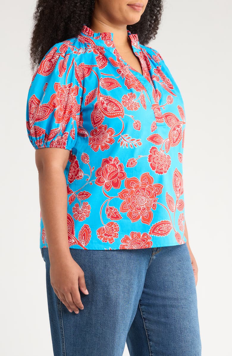 SUGARLIPS Close To You Floral Top, Alternate, color, Blue/ Red/ Multi