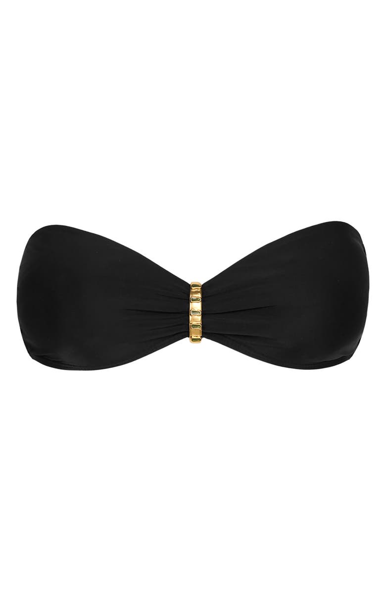 ViX Paula Hermanny Bessie Solid Bandeau Bikini Top, Alternate, color, Black