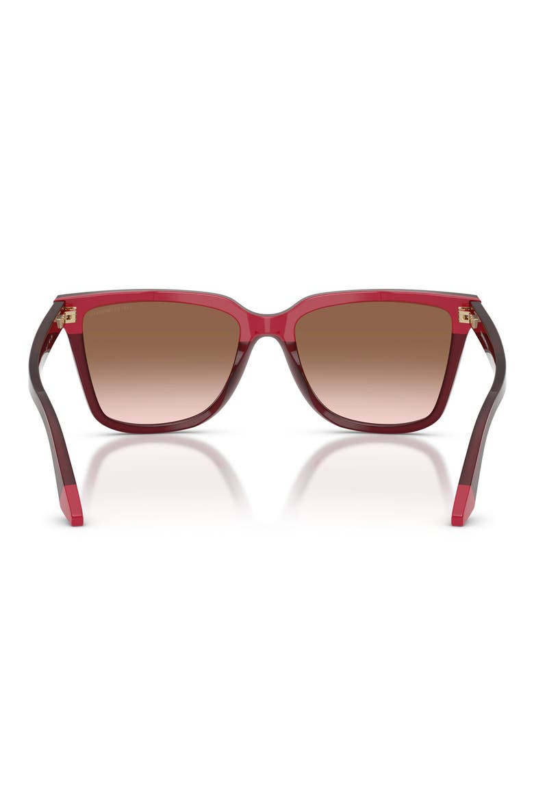 55mm Irregular Sunglasses, Alternate, color, SHINY OPAL BORDEAUX/ PINK