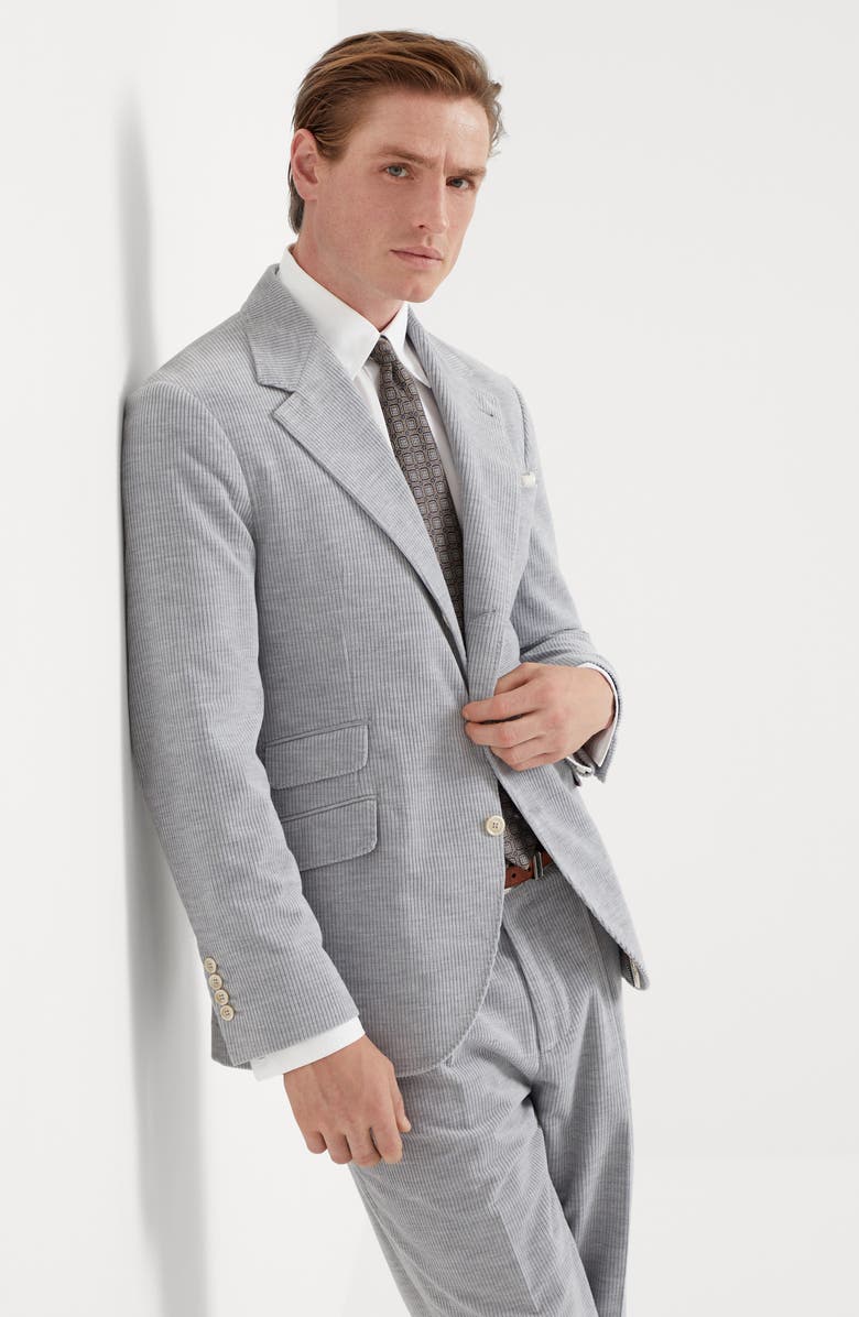 Brunello Cucinelli Cotton and cashmere mélange corduroy deconstructed Cavallo blazer, Alternate, color, 