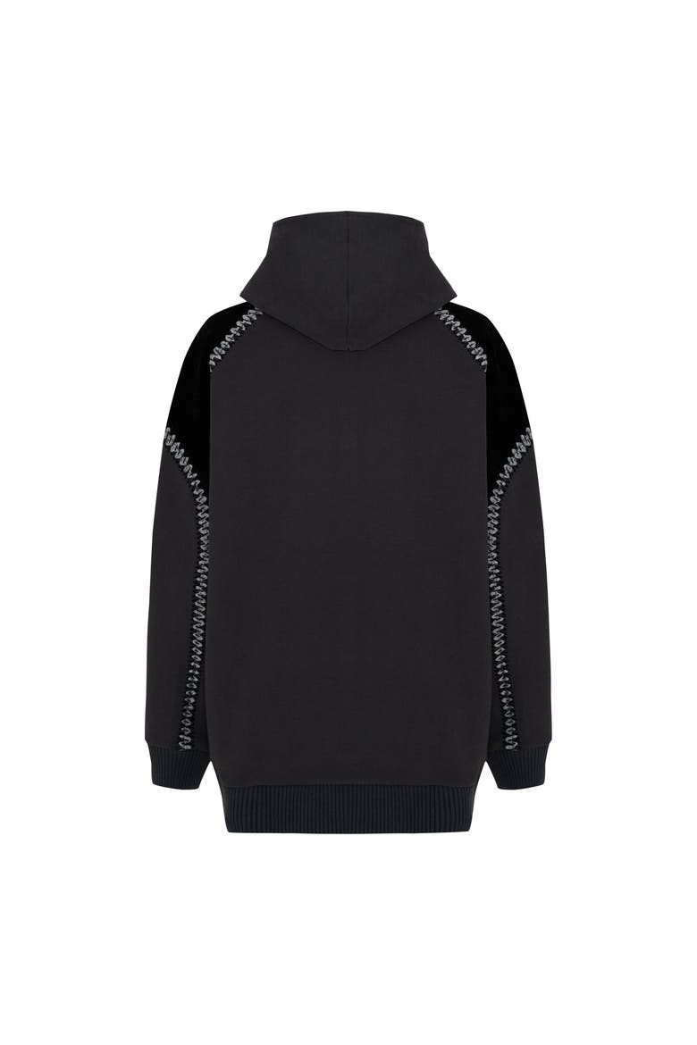 Cotton Zipper Hoodie, Alternate, color, Black